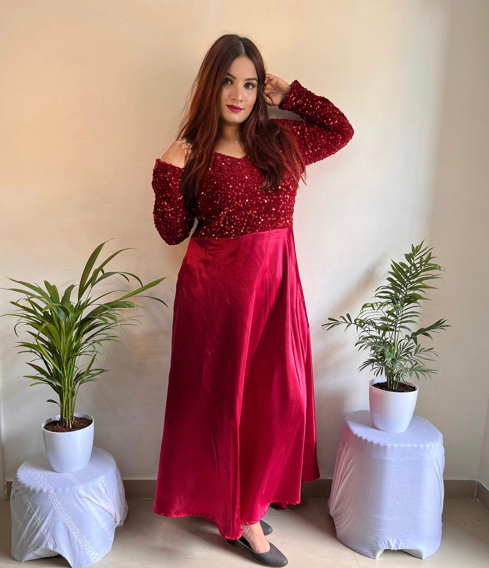 Velvet on sale ethnic gowns