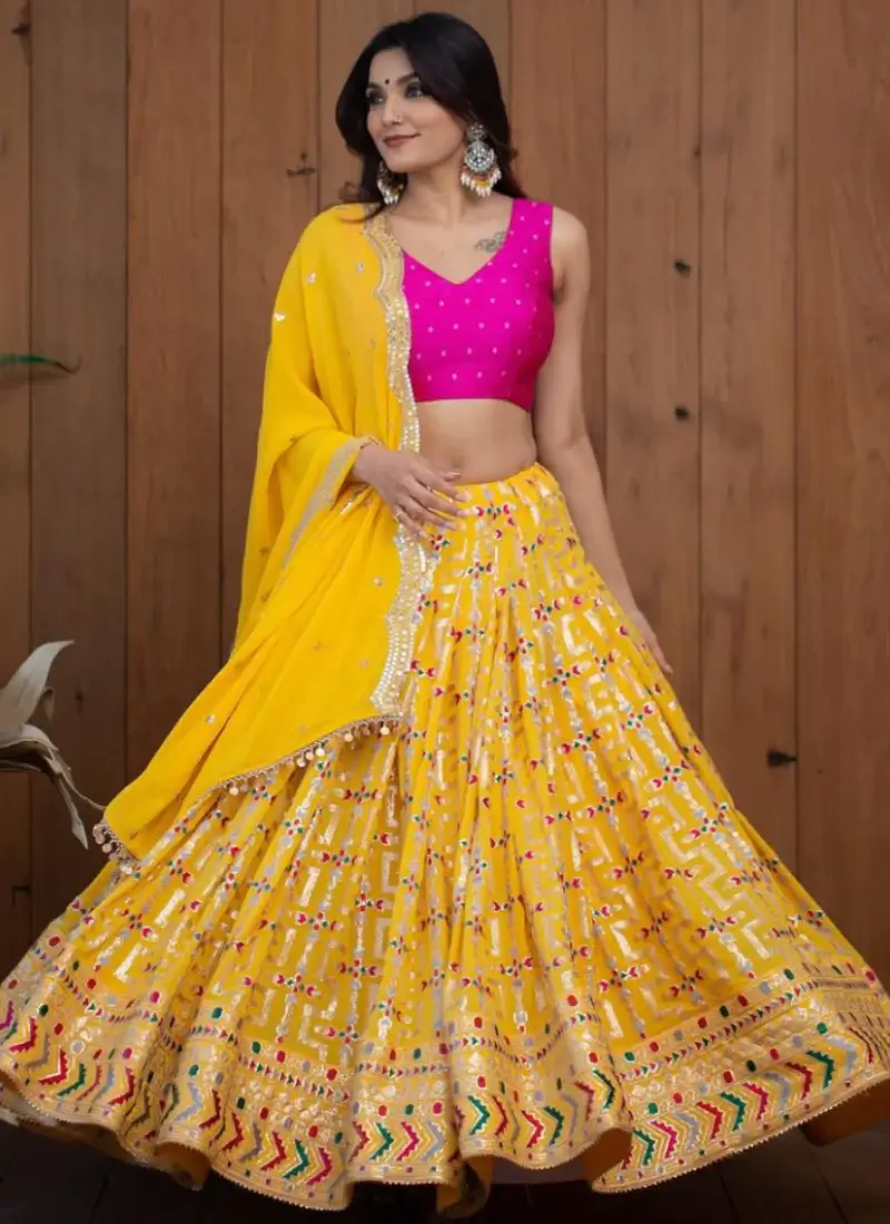 Designer yellow lehenga set – Neha Sharma Label