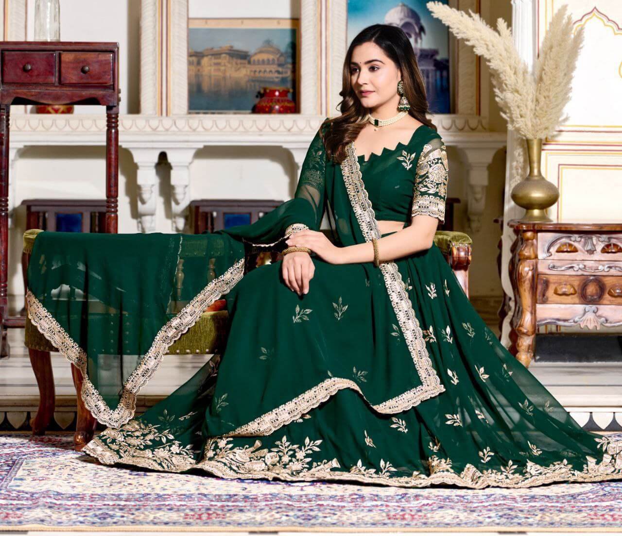 green Lehenga